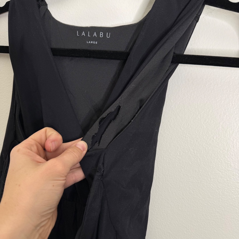 LALABU Maternity Nursing Tank‎ Top Black Size Large Wrap Front Sleeveless - Picture 6 of 9